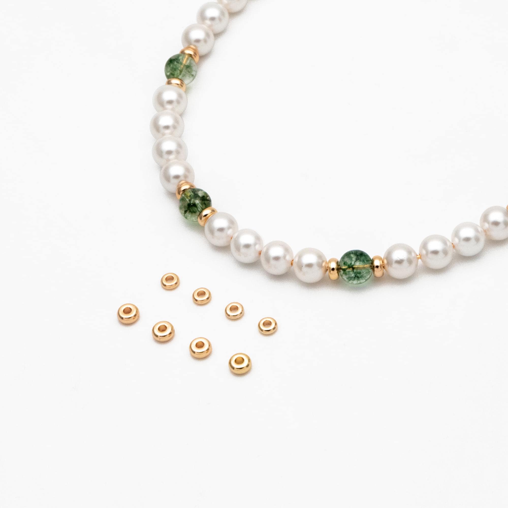 20pcs Gold plated Brass Round Spacer Beads, Jewelry Making Supplies Wholesale, 3.3/ 4mm (GB-2915)